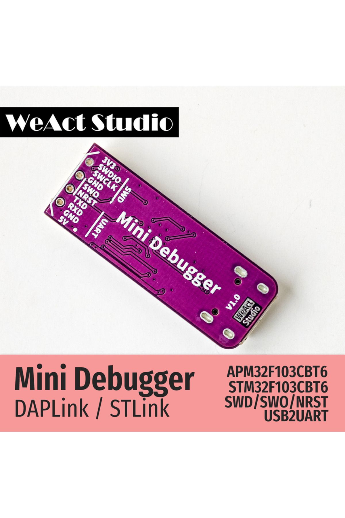 Choice-Stlink-stm32 Weact Mini Debugger Daplink Stlink V2.1 Swd Swo Usb To Uart Module 2
