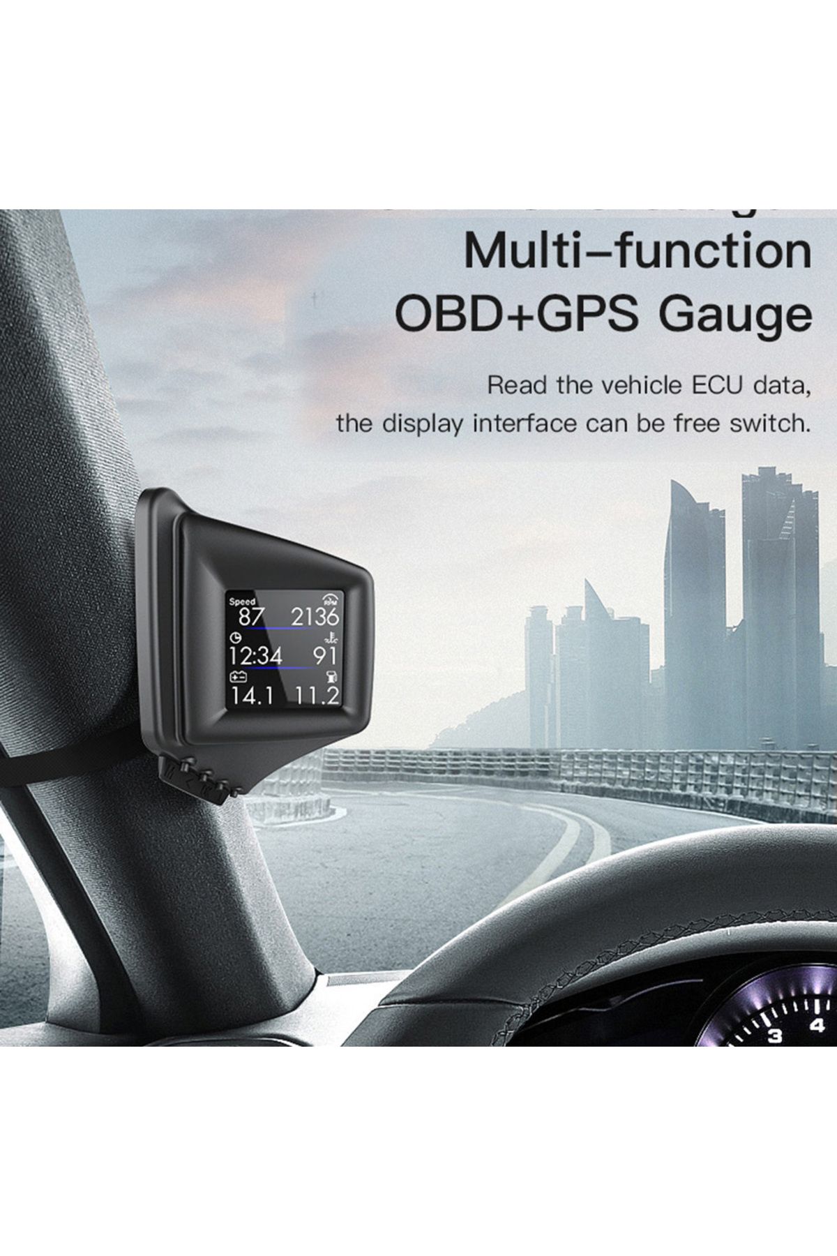 Choice-New Multi-function HUD Gadget OBD2+GPS On-board Computer A-pillar Trim Install RPM Turbo Oil Pres... 3