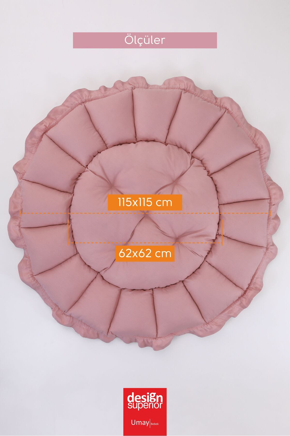 Umaybebek 3'lü Set Yatak Ve Yastık, Yuvarlak Babynest, Oyun Halısı, Bebek Yatağı fotoğrafı 5 (önizleme)