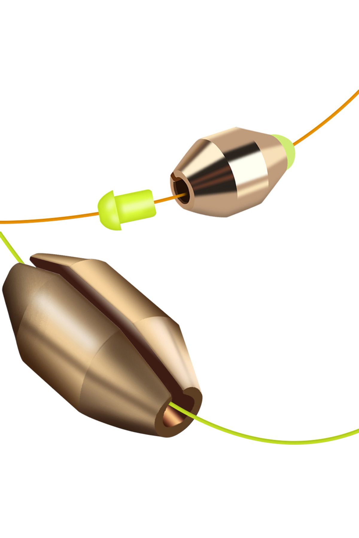 Creekmoon-11.2g Size 3.0 10pcs/box Fast Water Hollow Copper Sinkers Sea Rock Fishing Raft Quick Sinking Underw 2