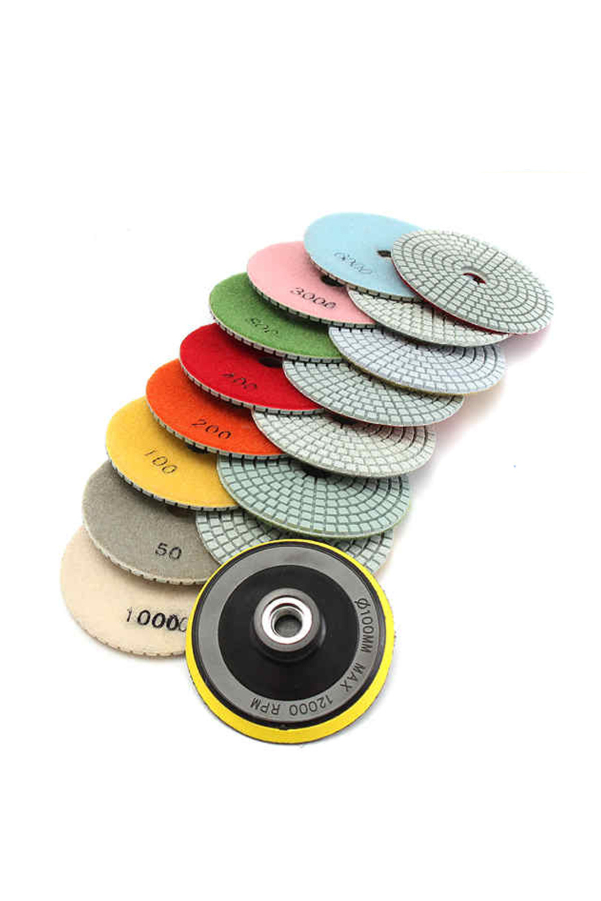 WIDEEP-16pcs 4 inch 100mm Diamond Polishing Pads Kit Wet/Dry for Granite Stone Concrete Marble Polishing... 6