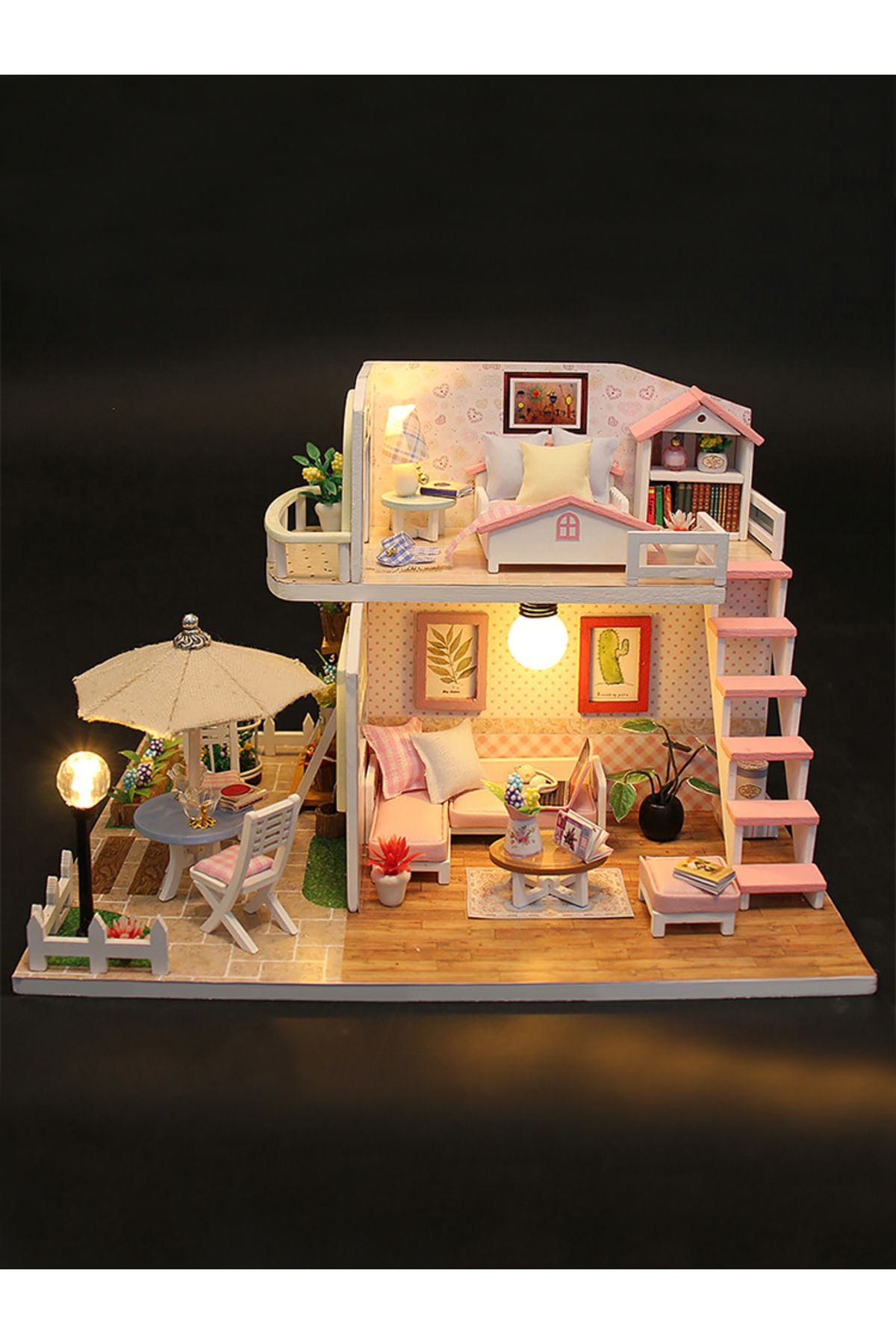 Choice-3D Puzzle Building Model Kit Wooden Miniature Doll House With LED Lights Assembled DollHouses Hom... 8