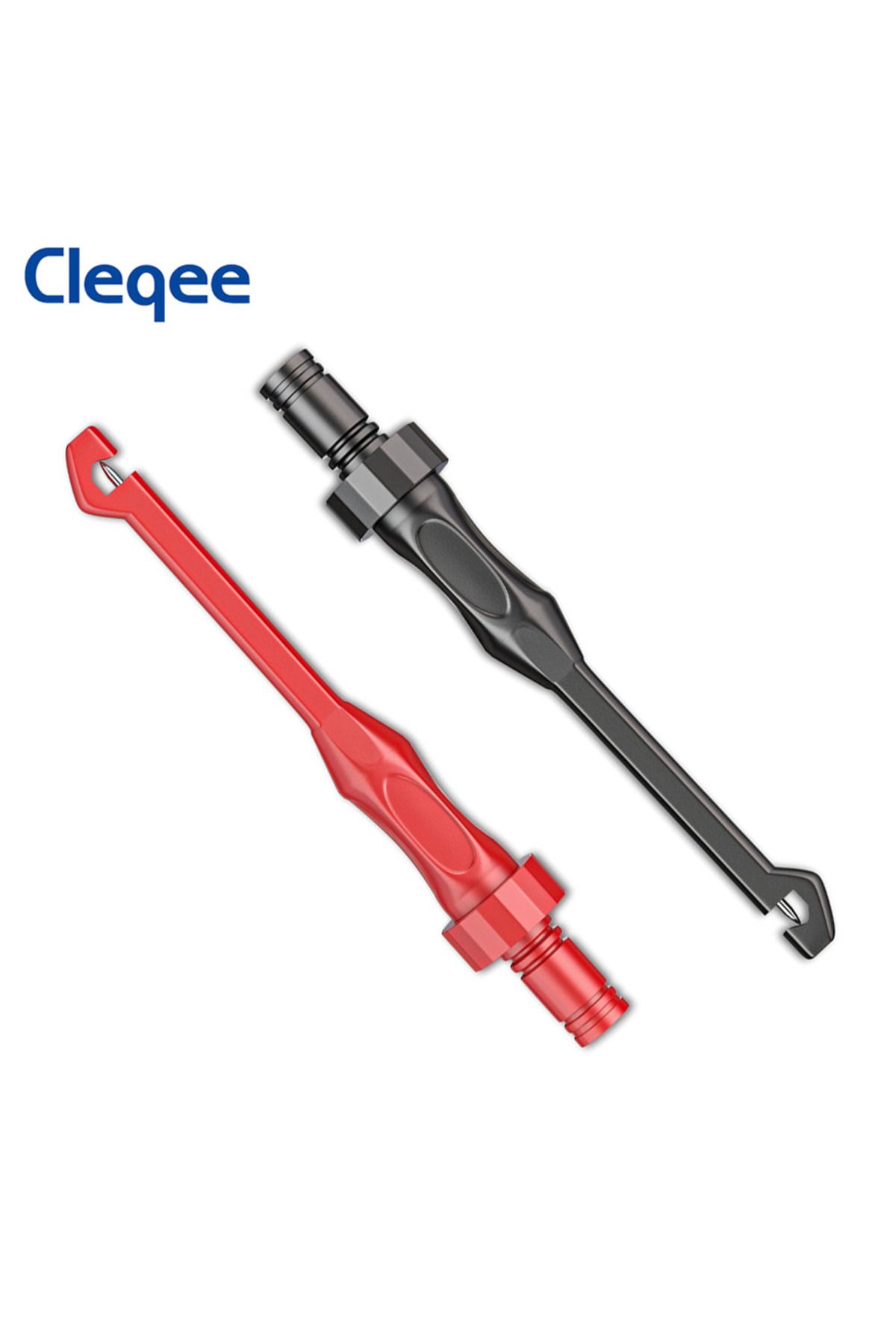 CLEQEE-1 × أحمر 1 × أسود P30057 مشبك مسبار اختبار 2 قطعة مع مقبس 4 مم غير مدمر لثقب الأسلاك في الخلف 1