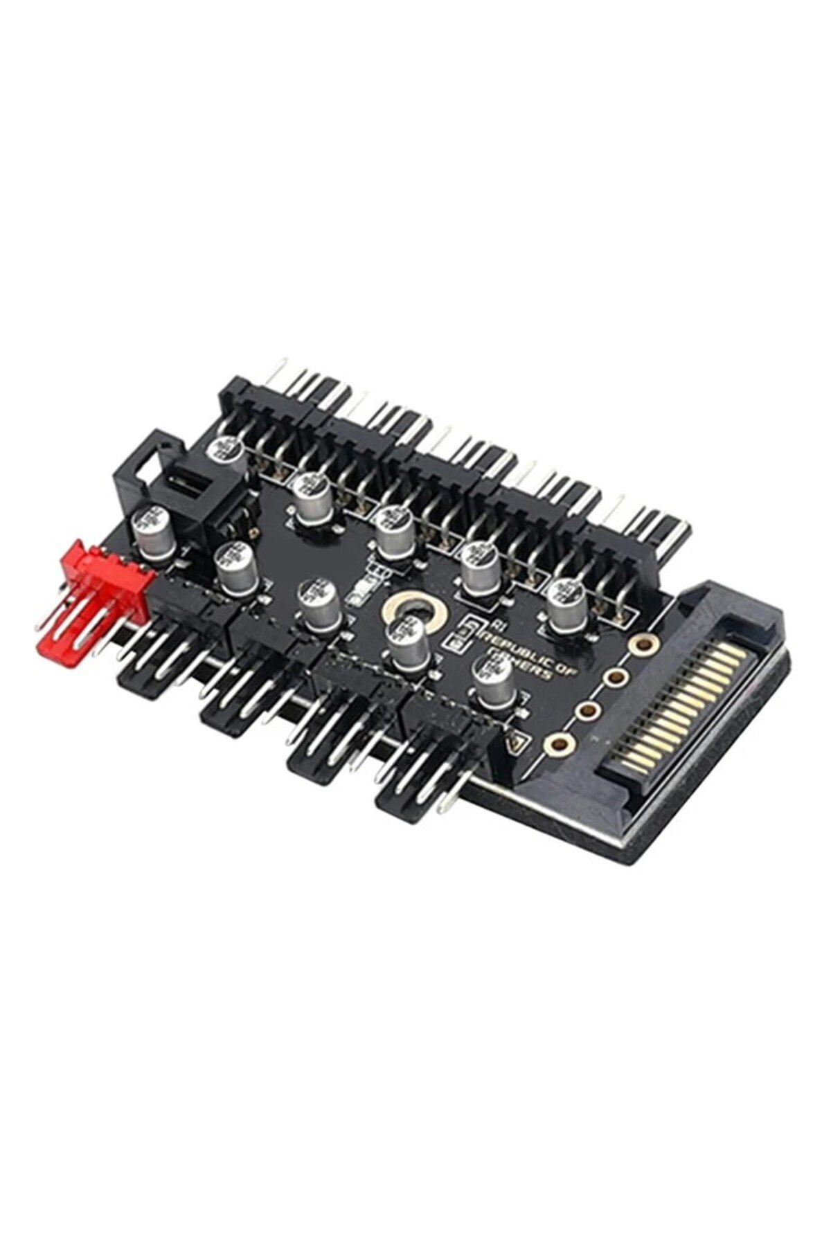 Choice-Sata 4pin 10 Port Pc Case Fan Hub Pwm Controller Sata Power/large 4p Splitter Motherboard Cooler Coo 1