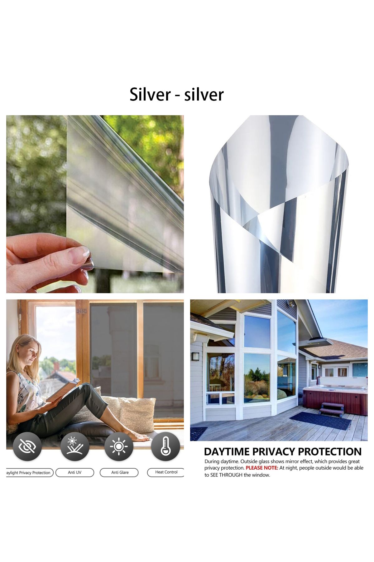 Choice-Privacy Window Film Self Adhesive Sun Protection Film Anti-UV One Way Heat Insulation Glass Stick... 7