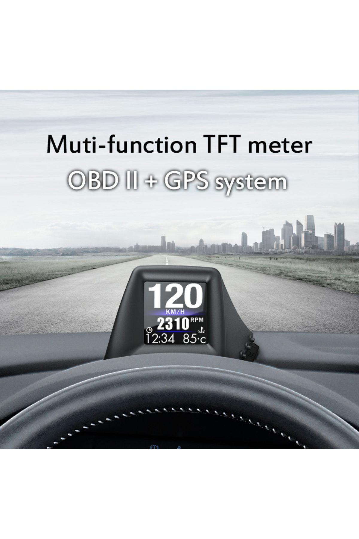 Choice-New Multi-function HUD Gadget OBD2+GPS On-board Computer A-pillar Trim Install RPM Turbo Oil Pres... 2