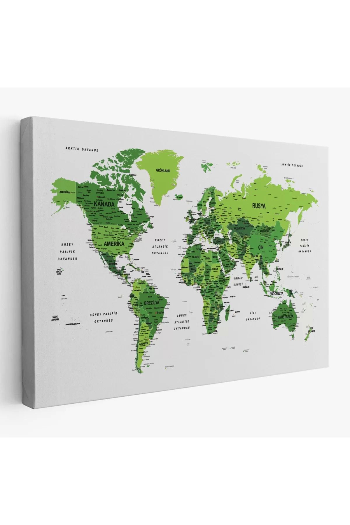 robotrend Türkçe Dünya Haritası Dekoratif Kanvas Tablo Son Derece Detaylı 1613