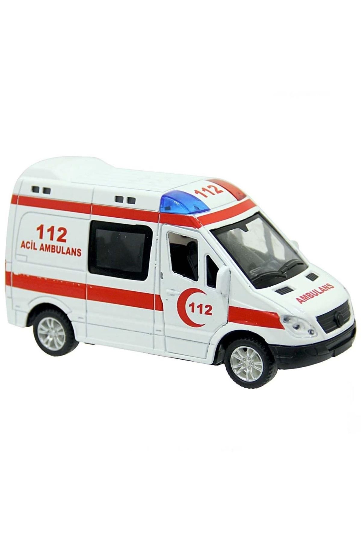 Basic Fun Çocuk Pilli Işıklı Sesli 112 Metal Ambulans