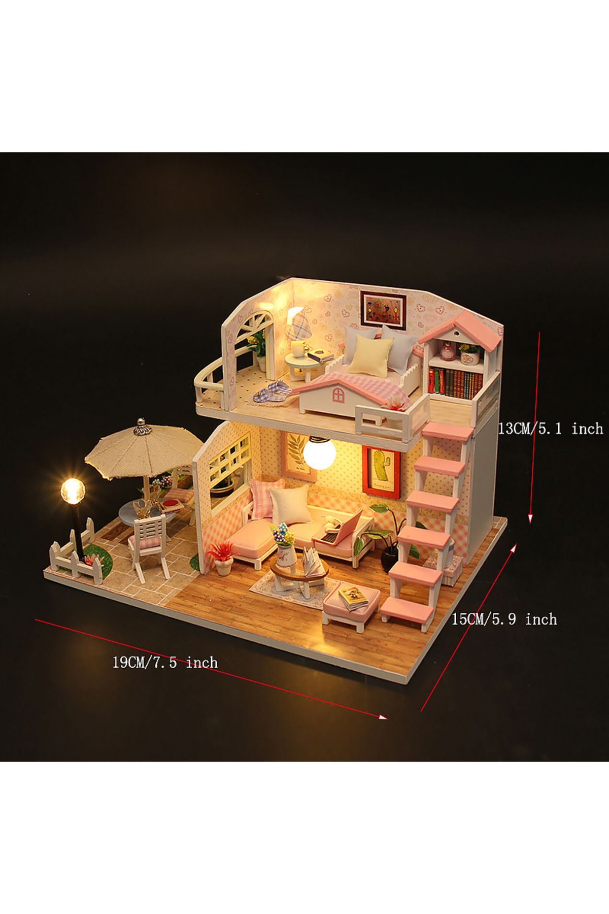 Choice-3D Puzzle Building Model Kit Wooden Miniature Doll House With LED Lights Assembled DollHouses Hom... 7