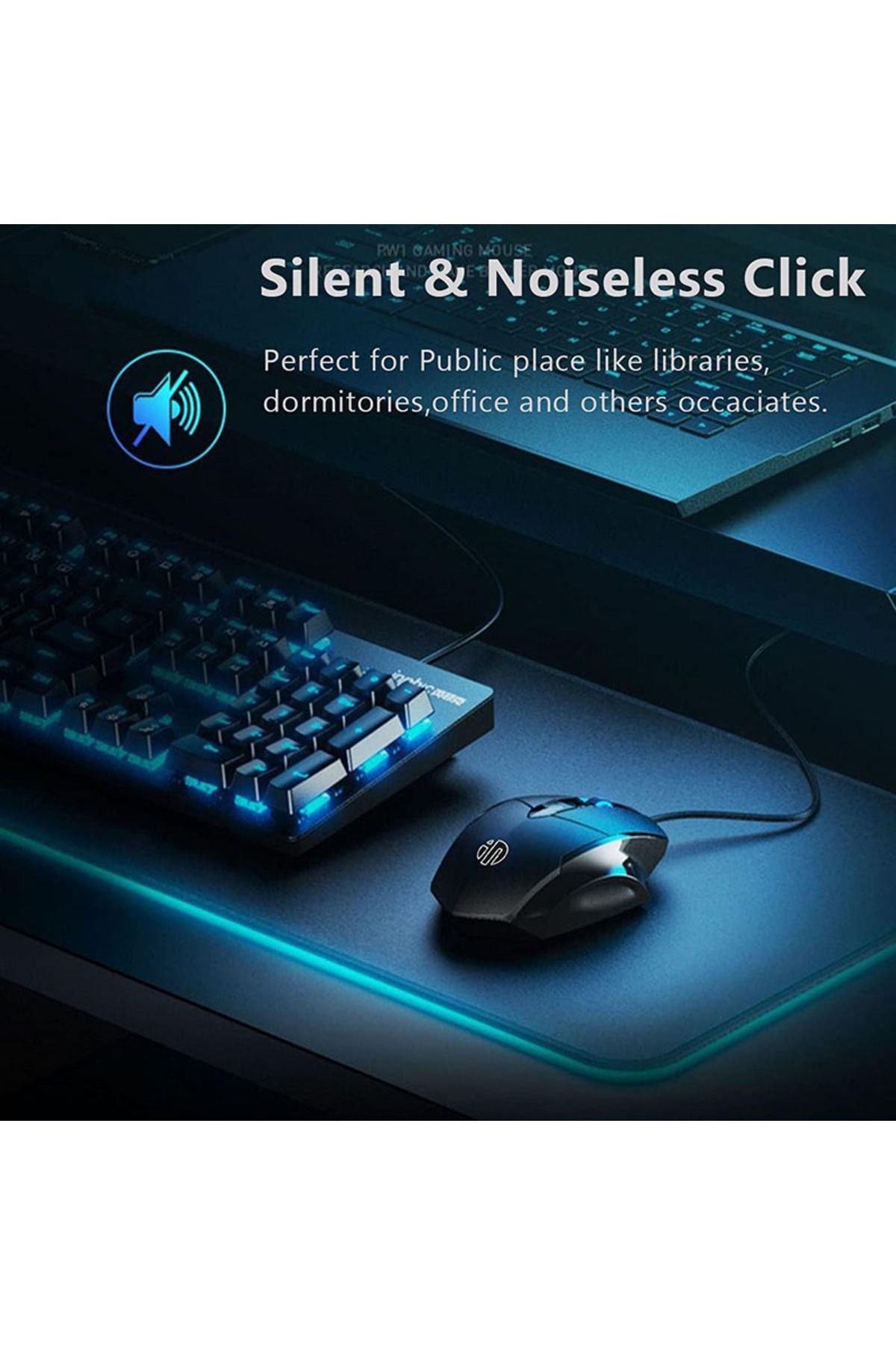 Choice-Black Inphic W1 Usb Computer Mouse, Silent Mouse 3 Button Wired Mouse, Office And Home Mouse, Ergono 2
