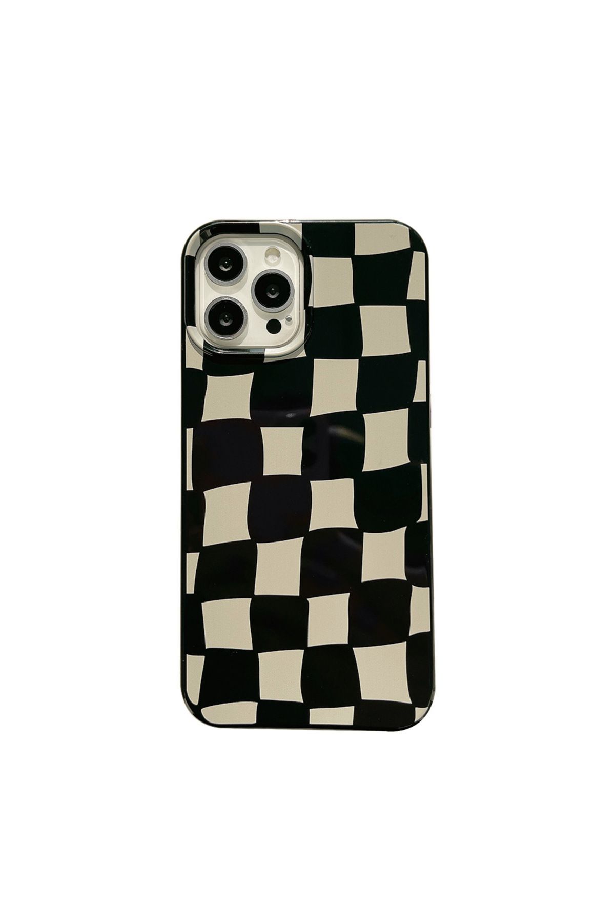 Choice-TPU for iphone14 (6.1") black Twisted Checkerboard Soft Cover Case for iPhone 16 15 14 13 12 11 Pro 1