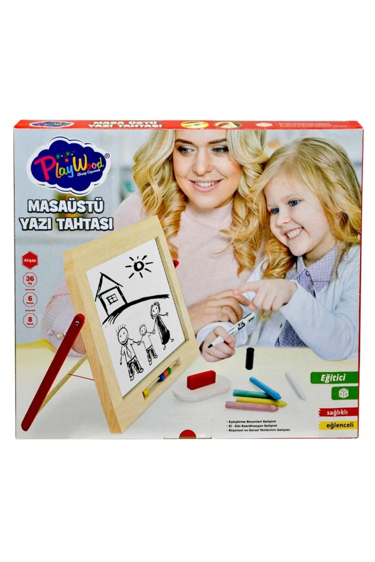 Finetoo Çocuk Playwood Ahşap Masaüstü Yazı Tahtası