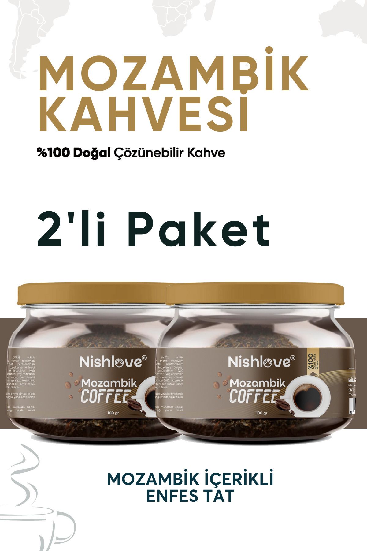 NİSHLOVE 2 Adet Mozambik Form Kahvesi