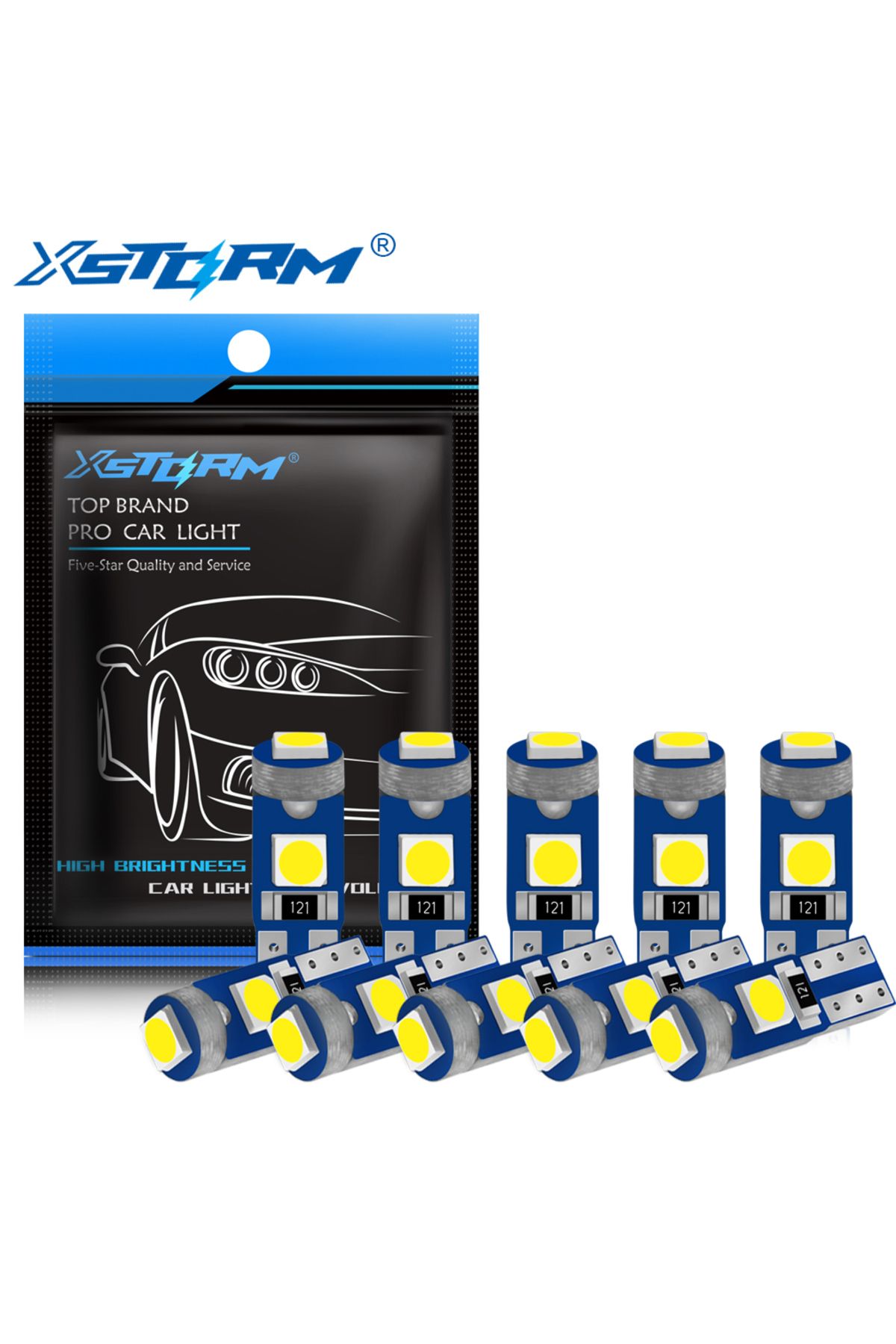 Choice-White 10pcs T5 Led Bulb W3w W1.2w Led Canbus Car Interior Lights Dashboard Warming Indicator Wedge A 1