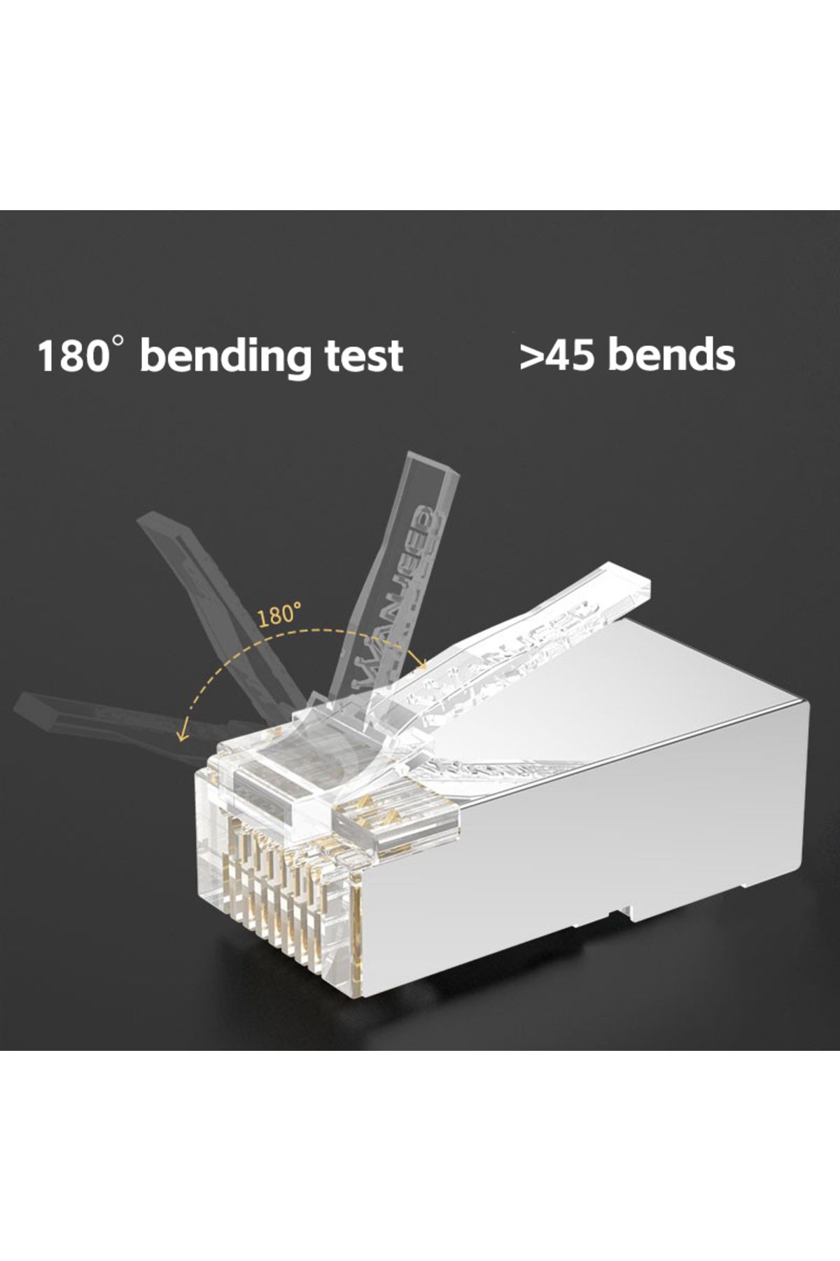 Choice-50pcs Cat6 Pass Through Rj45 Shielded Connectors Crystal End Gold-plated 8p8c Crimp Utp Ethernet Mod 5