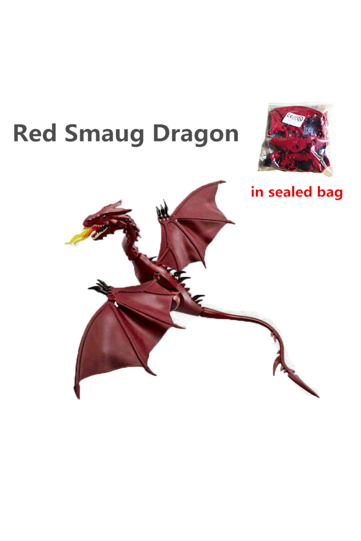 مجموعهٔ جادویی اژدهای شعله‌ور عظیم قرون‌وسطایی: اژدهای پرندهٔ سرخ اسماگ، اژدهای شعله‌ور، بلوک‌های ساختنی با سُو