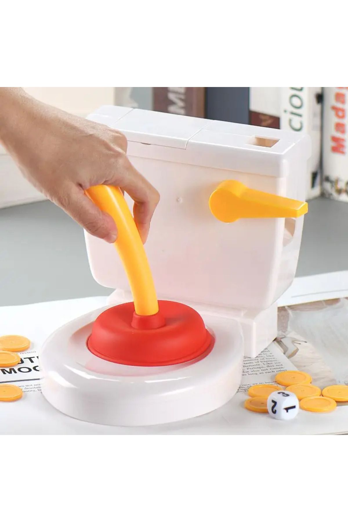 Choice-Funny Toilet Trick Toy Interactive Die Roll Spoof Toilet Flushing Toy Craps And Toilet Flush Part... 5