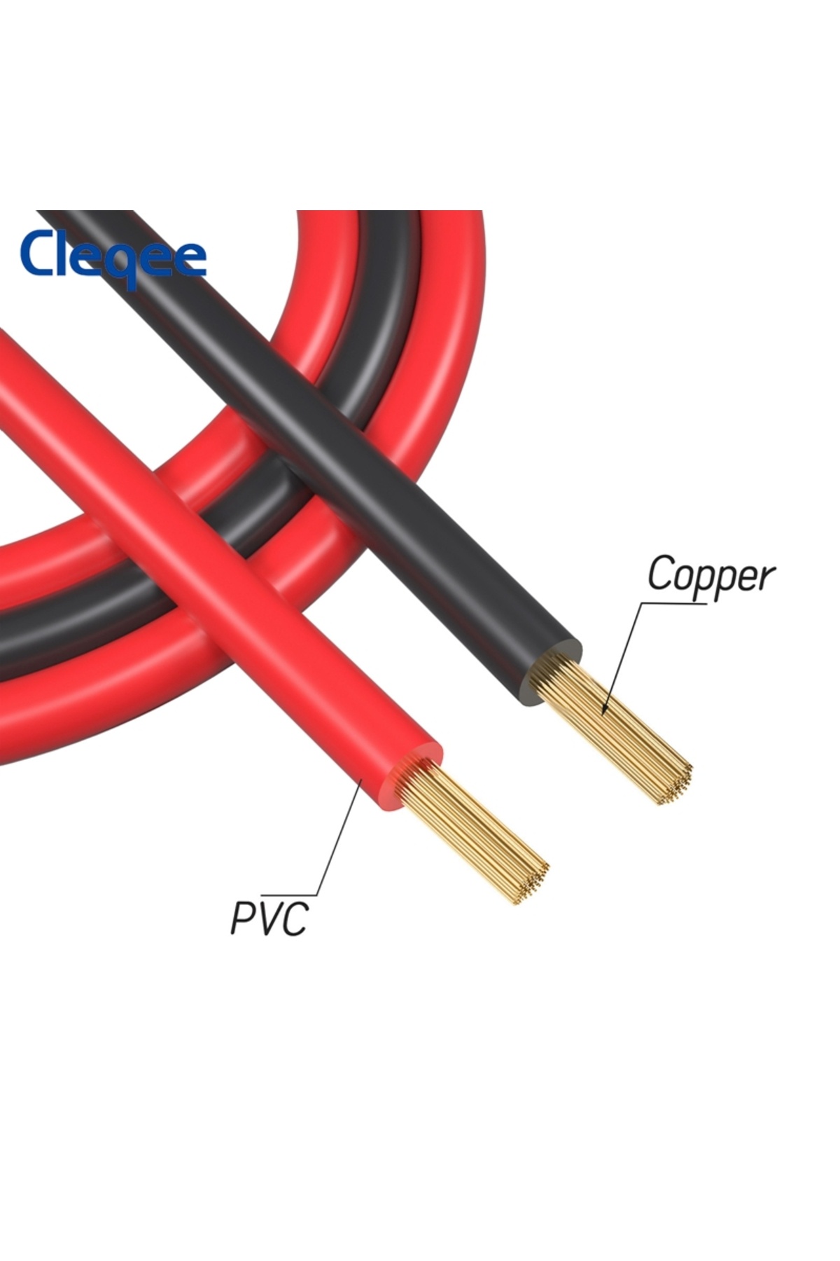 CLEQEE-1m 2PCS Dual Alligator Clip to Crocodile Clamp Multimeter Test Leads 1m/2m/3m Cables Line Re 5