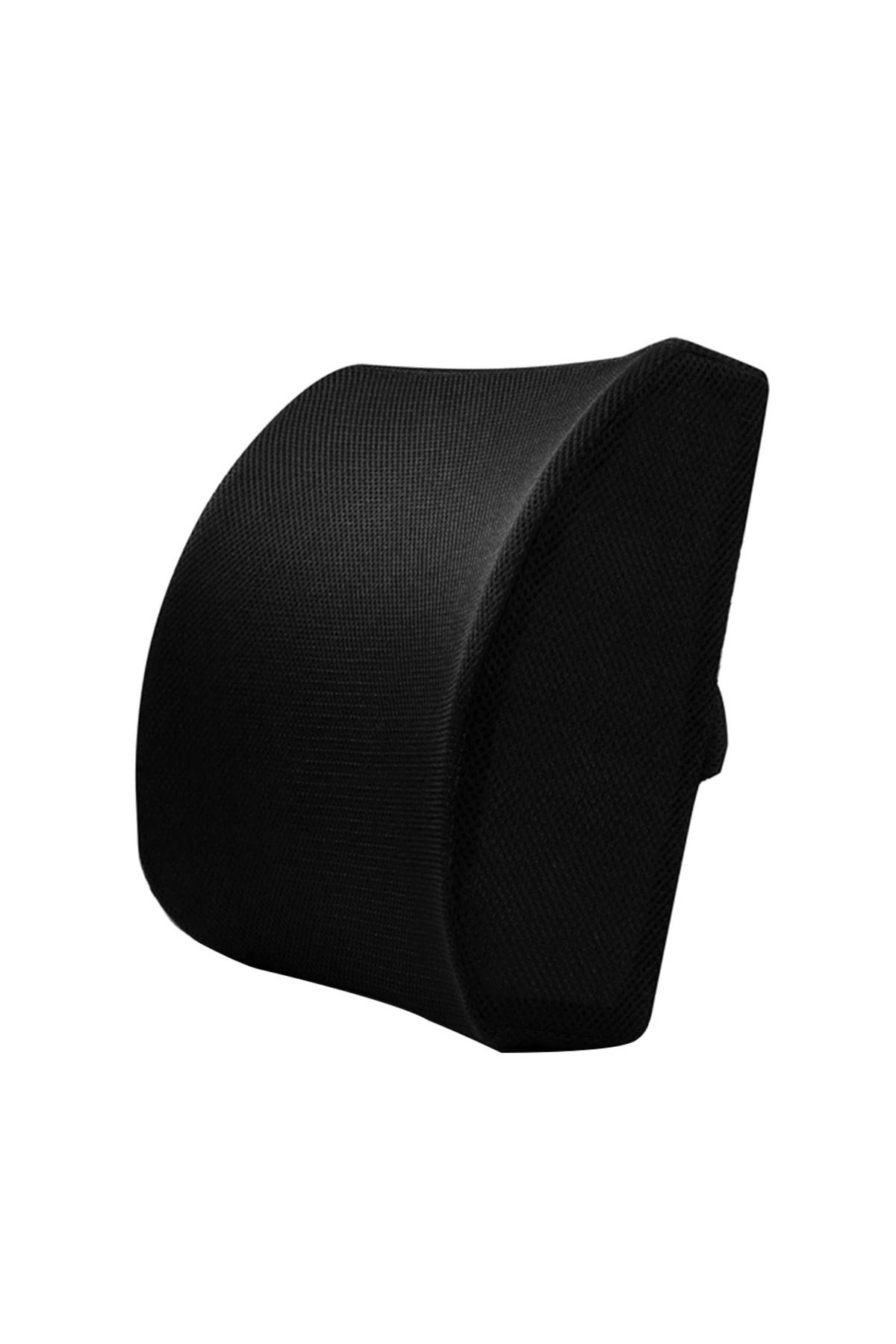 Choice-32x30cm Black Mesh Car Seat Memory Foam Back Support Lumbar Pillow Waist Cushion Breathable Mesh Cov 1