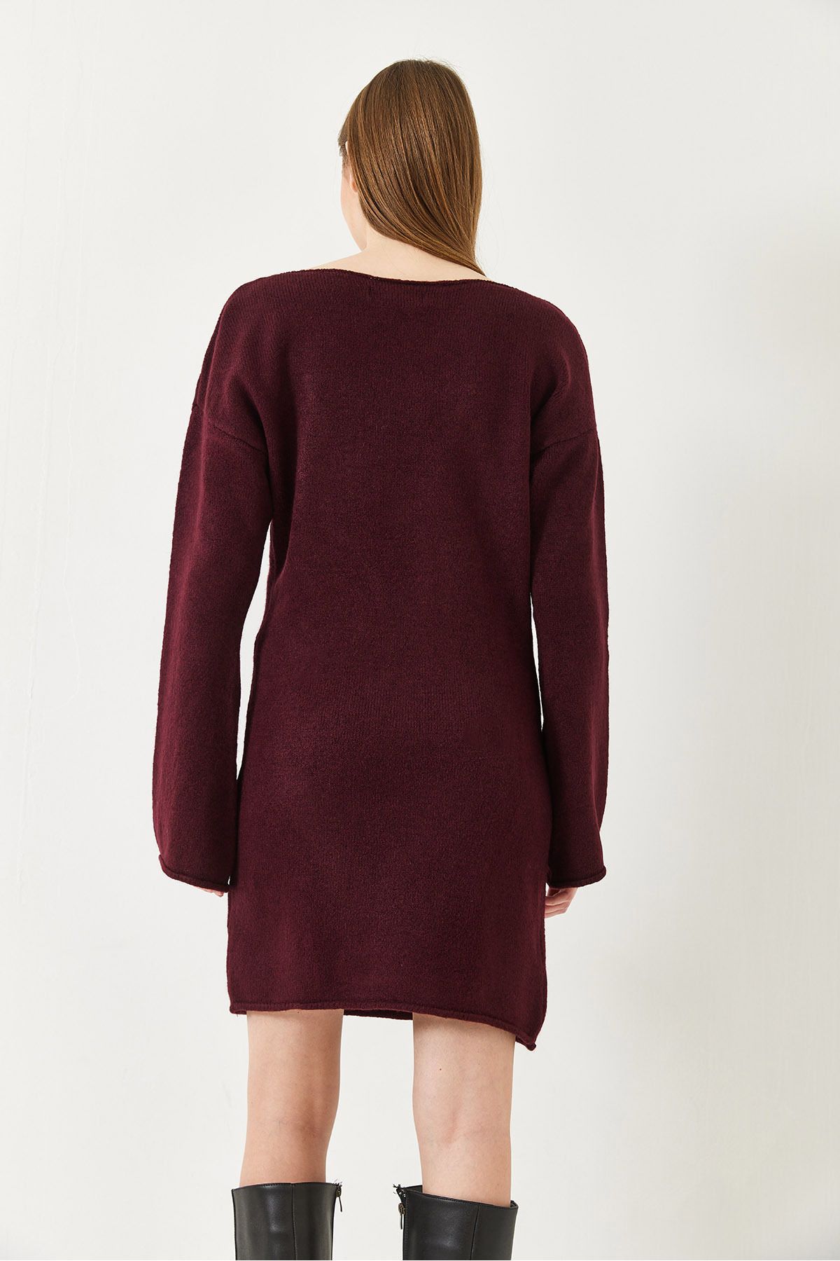 Bianco Lucci-Women's Boat Neck Belted Mini Dress Te 241056 60261362 6
