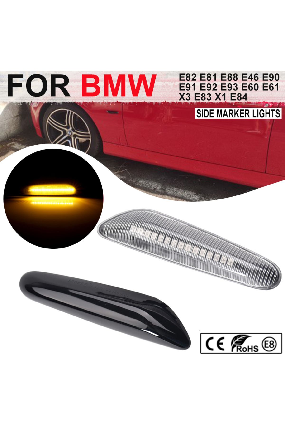 Choice-لسيارات BMW X3 E83 X1 E84 X5 X53 E60 E61 E46 E81 E82 E90 E92 E87 E88 مصابيح إشارة الانعطاف LED المتسلسلة الوامضة 4
