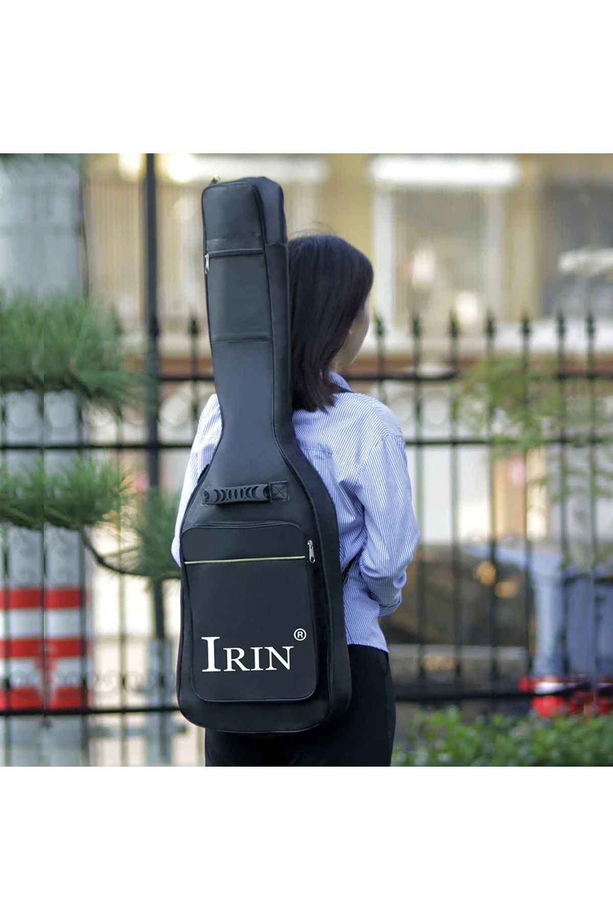 IRIN-حقيبة جيتار كهربائي حقيبة جيتار سوداء مقاومة للماء حقيبة قماش أكسفورد ملحقات الجيتار الموسيقية في... 2