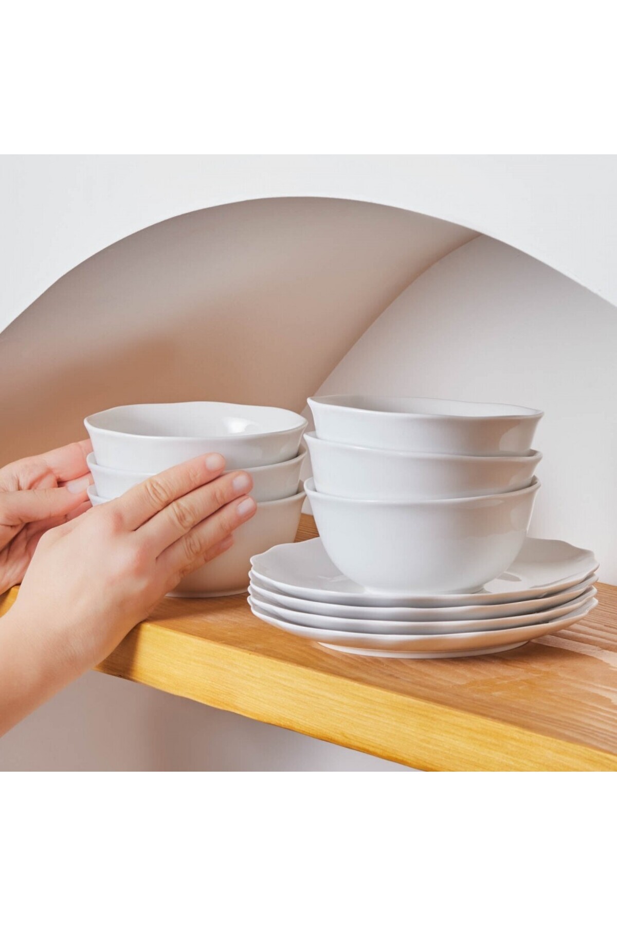 Karaca-Scalloped 18-teiliges Tafelservice für 6 Personen 19