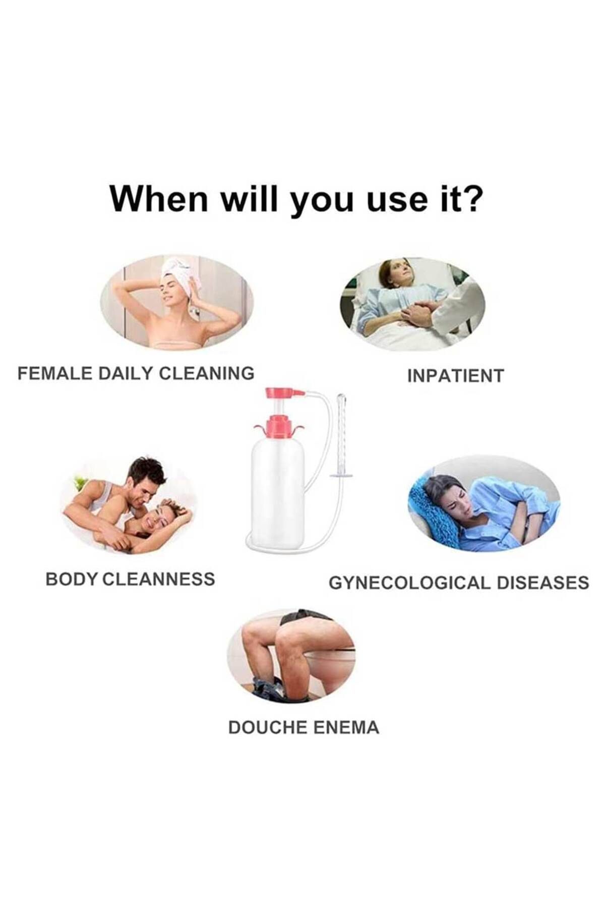 Choice-600ML Bidet Vaginal Clearner Anal Douche Enema Ass Anus Cleaning Syringe Washing Irrigator Clean ... 7