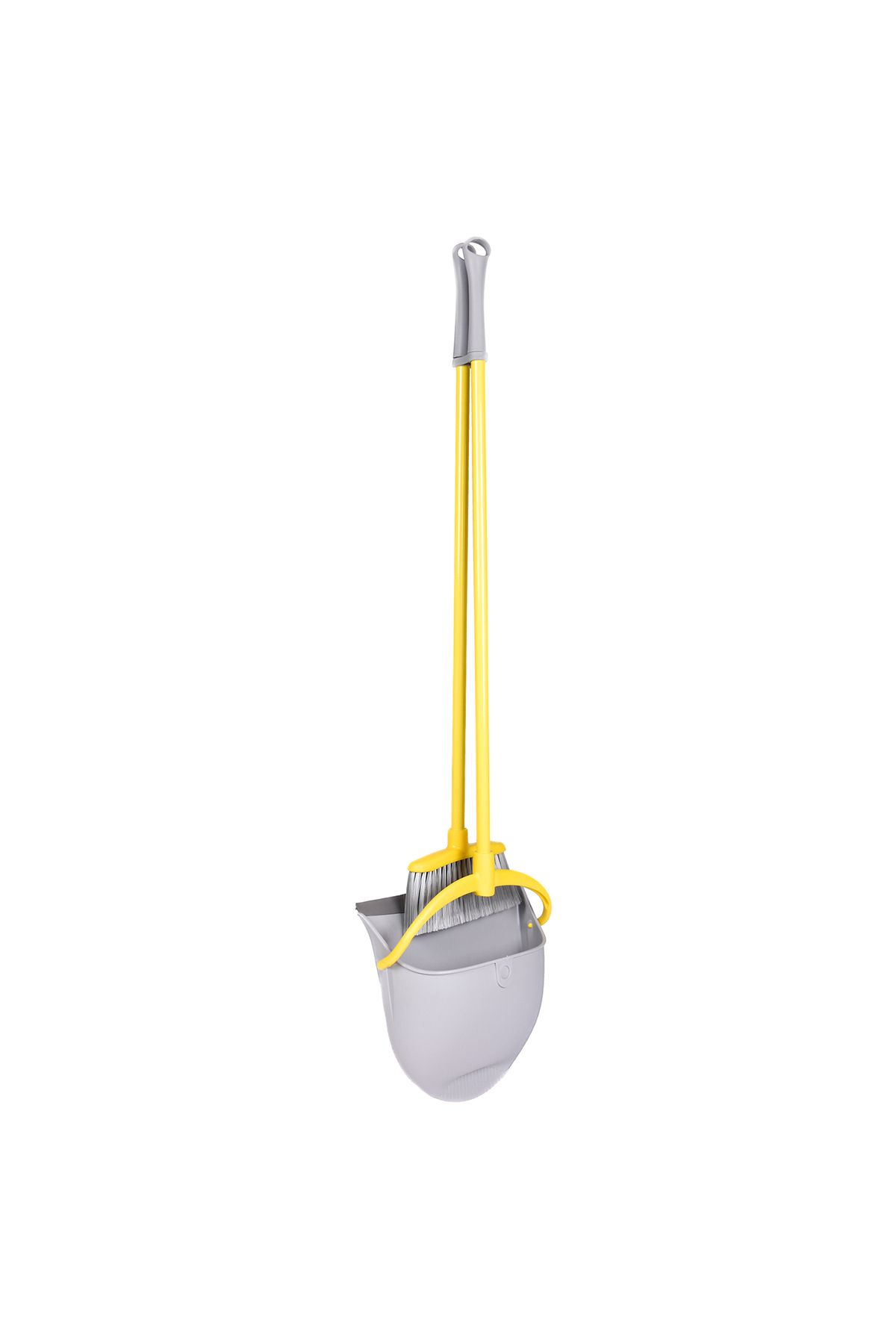Apex-FOLDING LONG HANDLE UPRIGHT DUSTPAN AND BROOM SWEEP SET 2