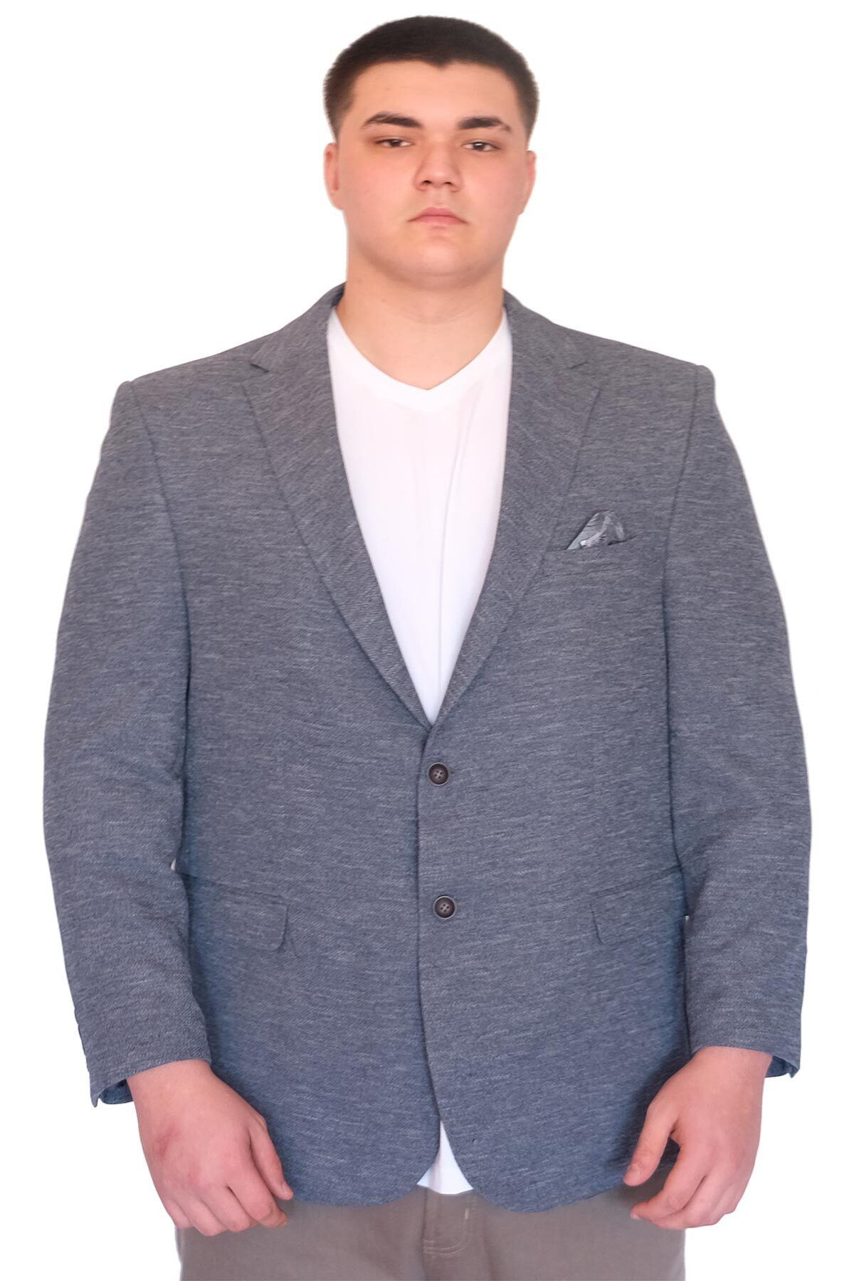 ModeXL Mode XL Büyük Beden Erkek Klasik Blazer Ceket BRITANYA 23028 GRI