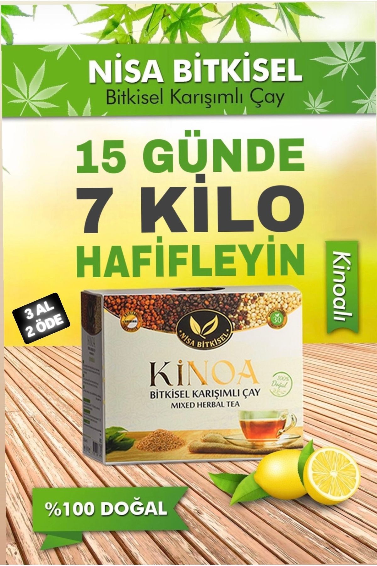 NİSA BİTKİSEL Zayiflama1 Kilo1 Verme Yardimci Diyet Form Çayi Özel Karisimli Bitkisel Çay 1 Li