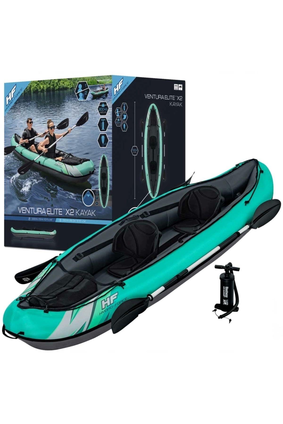 Finetoo Çocuk Çocuk Hydro Force Ventura Elite X2 Kayak Şişme Bot 65052