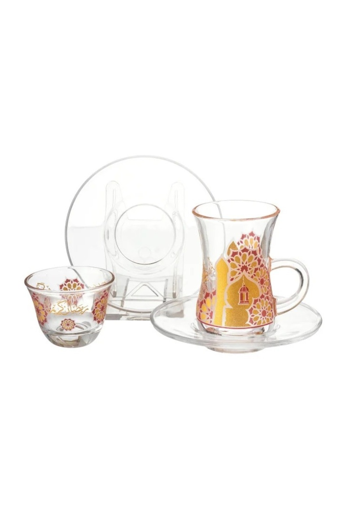HIC-18-Piece Tea And Coffee Set Ramadan design gold colour 1