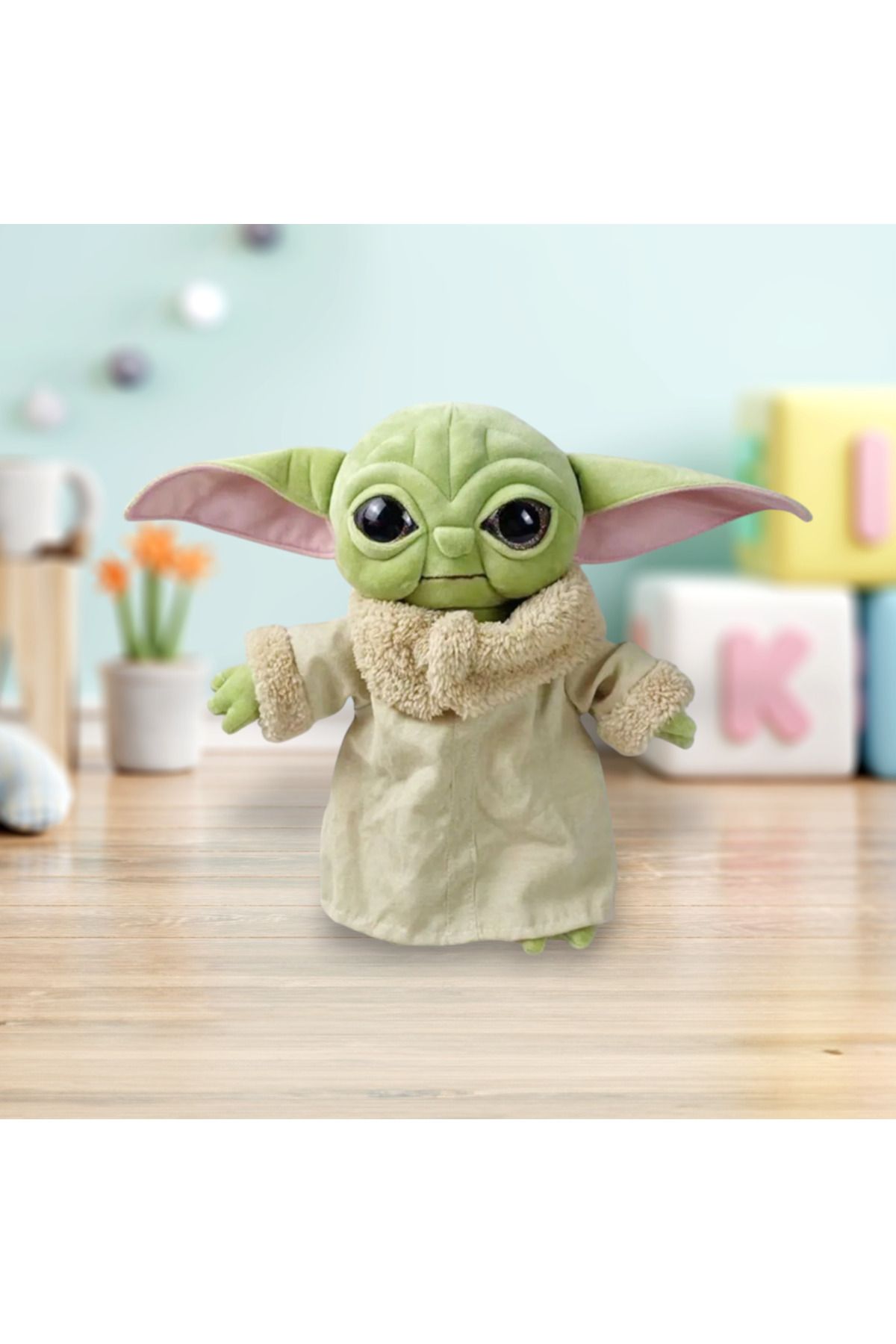 NB market Starwars baby Yoda peluş oyuncak figür 35cm bebek Yoda gerçekçi görünümlü yumaşak peluş