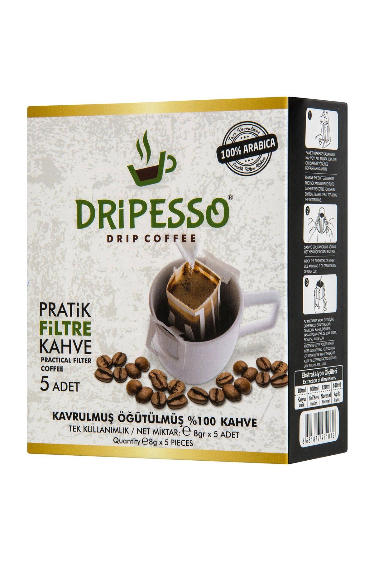 Dripesso Pratik Filtre Kahve 5li 40 gram