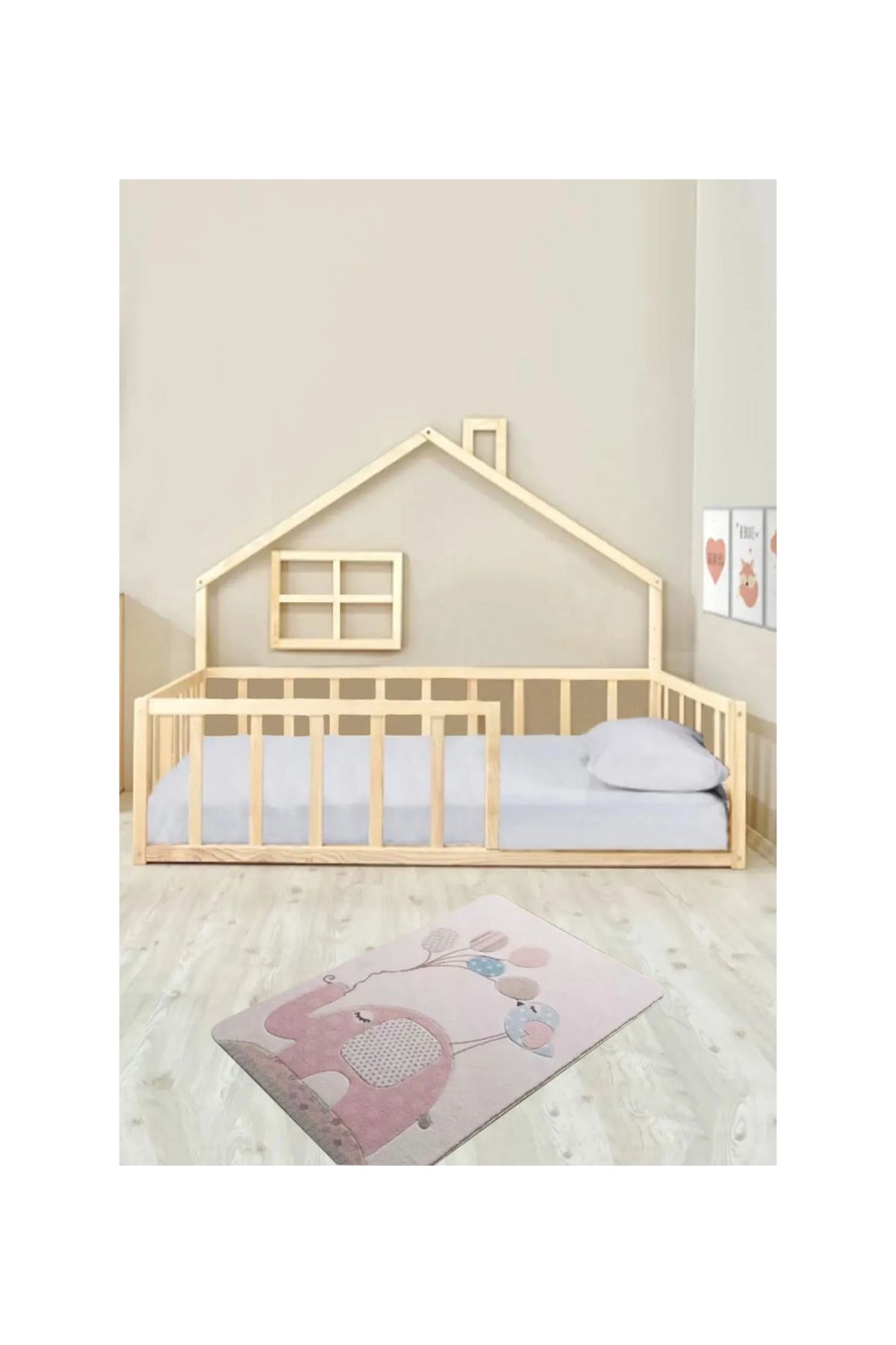 Home Montessori Çatılı Çocuk Karyola Model A