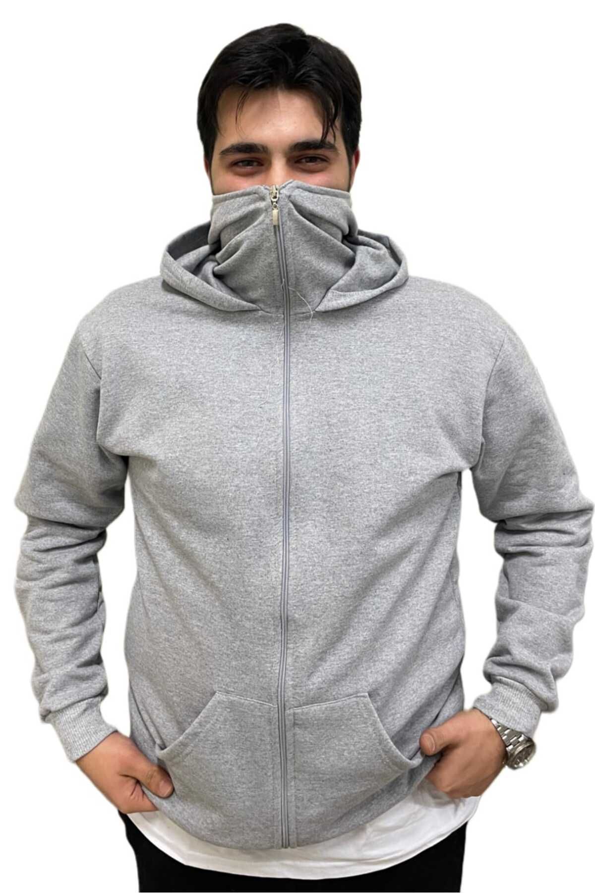 EMKA GİYİM çift kapüşonlu orko model iki iplik yumuşak dokulu basic sweatshirt