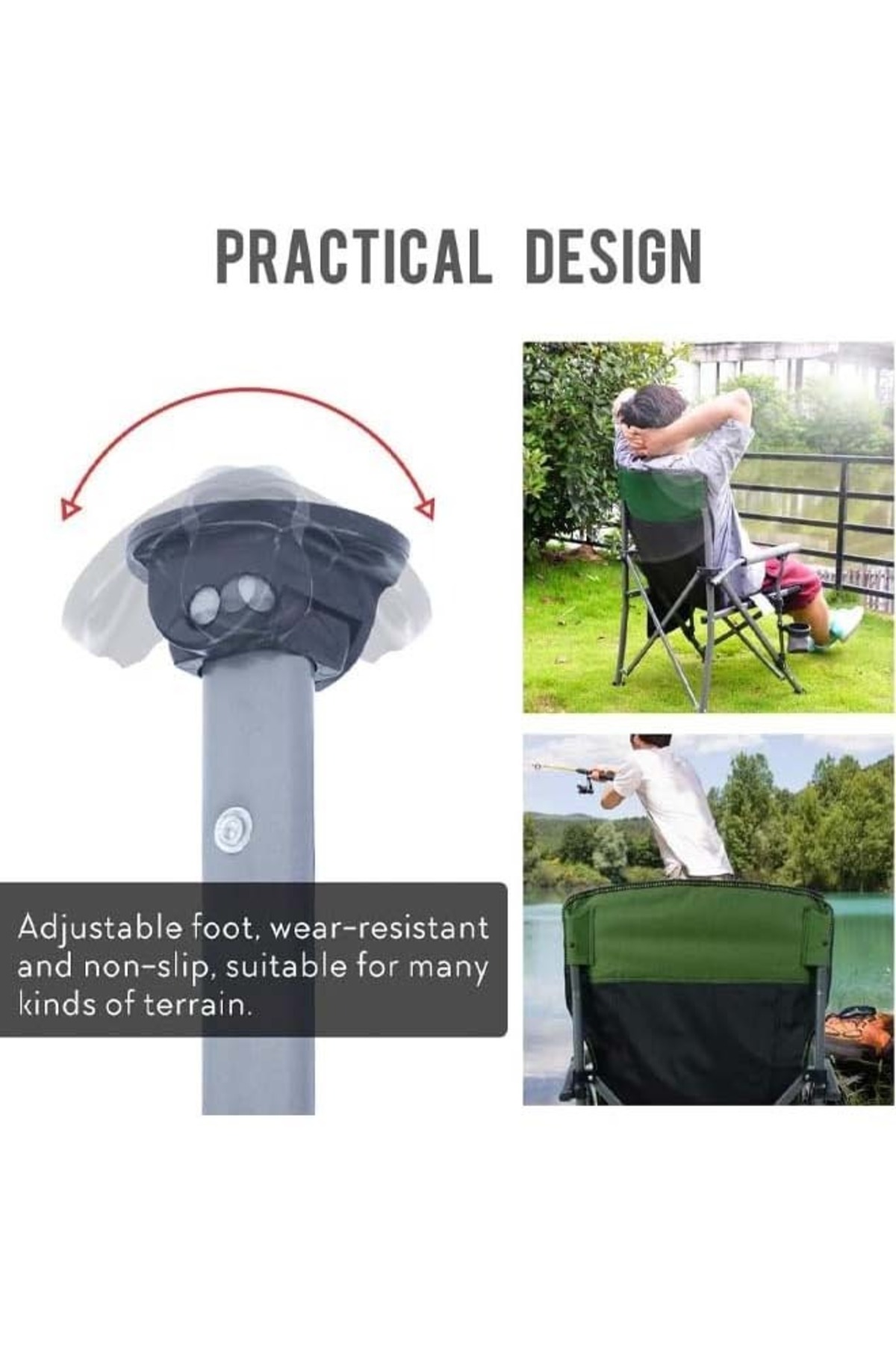 كرسي تخييم قابل للطي مع جيب تخزين جانبي وحامل أكواب ومسند ذراع مبطن