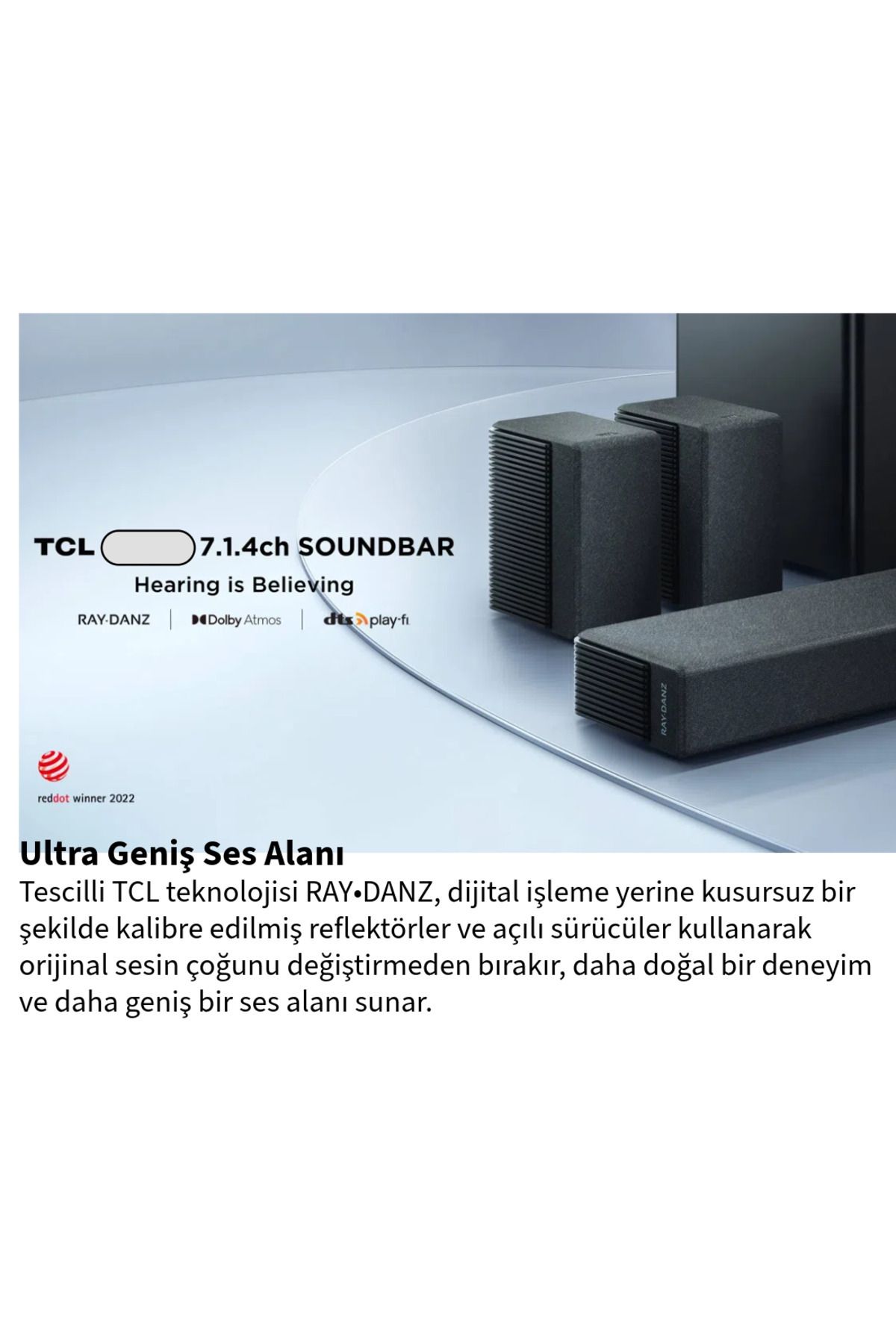 TCL 7.1.kanal 1020w Dolby Atmos Kablosuz Uydu Hoparlörlü Wireless Soundbar