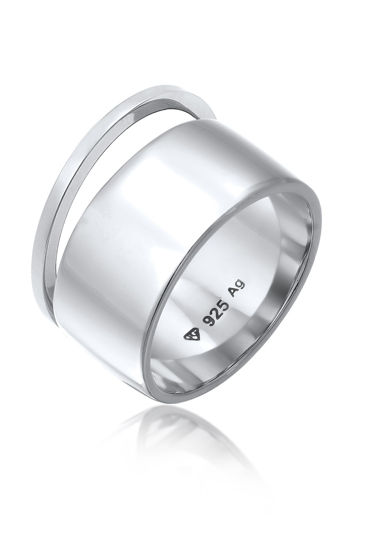 ELLI-Ring Bandring Stacking Breit Schmal 2er Set 925 Silber 1