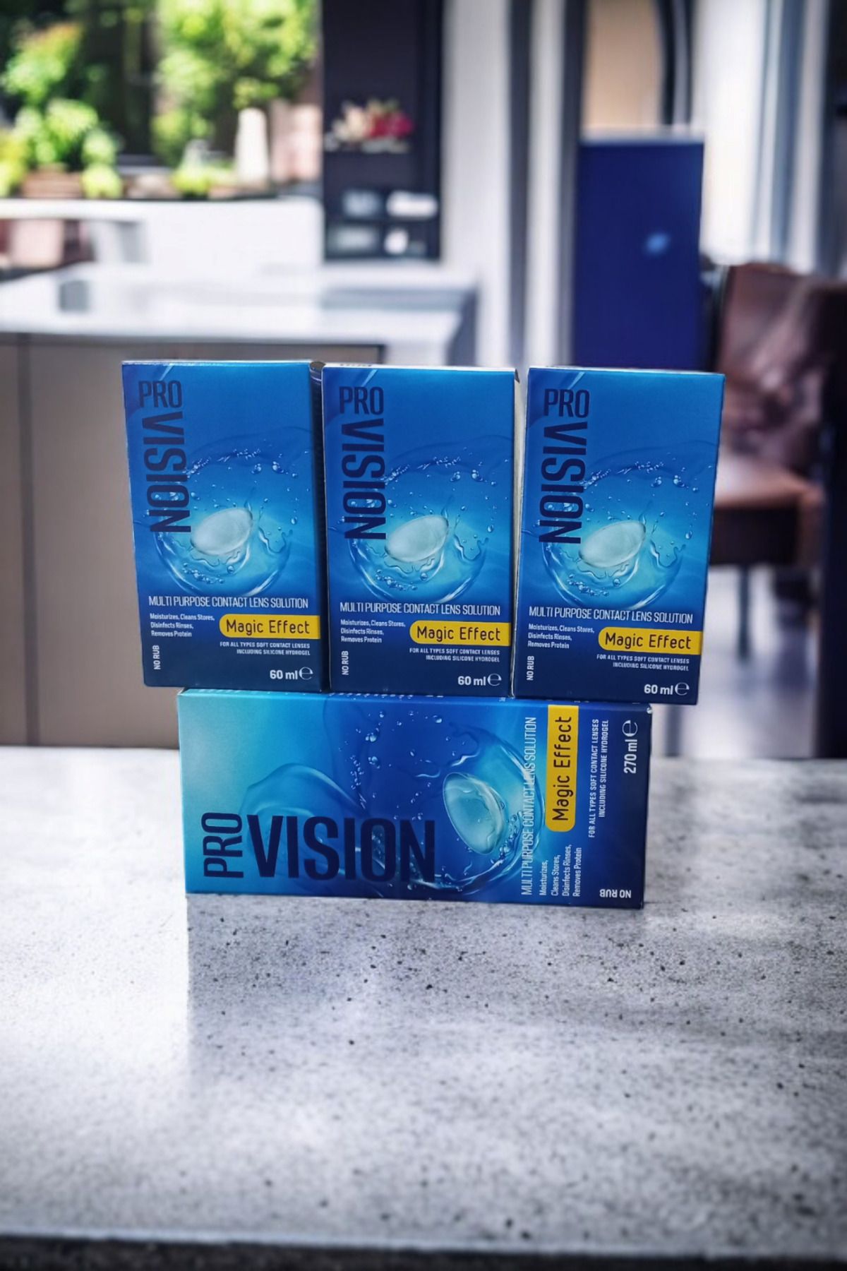 PRO-VISION MULTI PURPOSE SOLUTİON Pro-vısıon Lens Solüsyonu 60 ml X 3 + 270 ML (Her Kutuda 1 Lens Kabı ..)