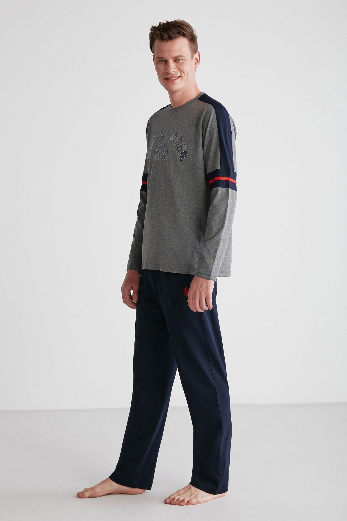U.S. Polo Assn. پایه. POLO ASSN. ست لباس خواب یقه گرد مردانه مدل 18727