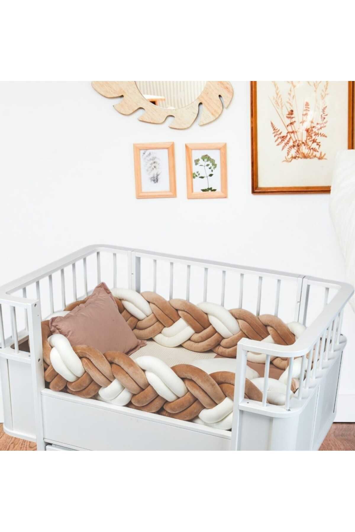 TuGu home baby TUGU HOME&BABY KADİFE ÖRGÜLÜ PAMUK 5 PARÇA 70x130 cm BEŞİK UYKU SETİ,BEBEK UYKU TAKIMI,ANNE YANI SET