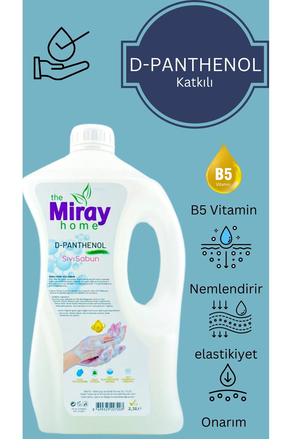 miray home Sıvı El Sabunu D-Panthenol 2,5L