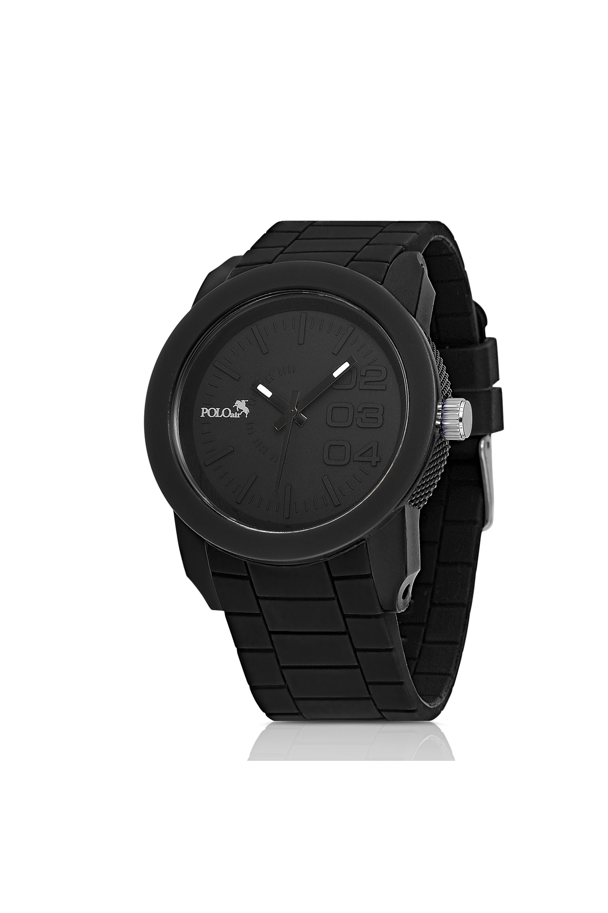 polo air  Silikon Kordon Spor Erkek Kol Saati Siyah Renk PL-0947E1x - Görsel 2