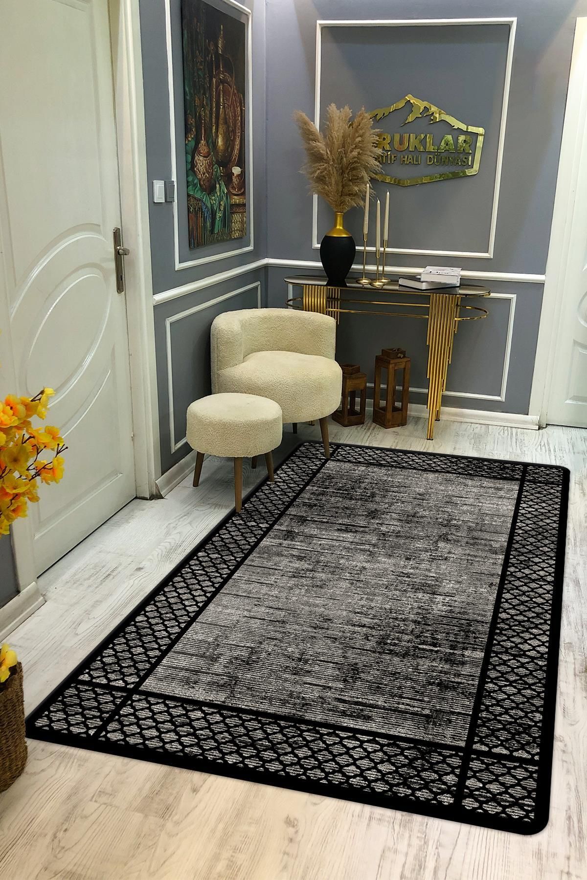 Doruklar Home Collection Kaymaz Taban Yıkanabilir Dijital Baskı Dekoratif Modern Desenli Dot Taban Halı Nova Serisi NV72