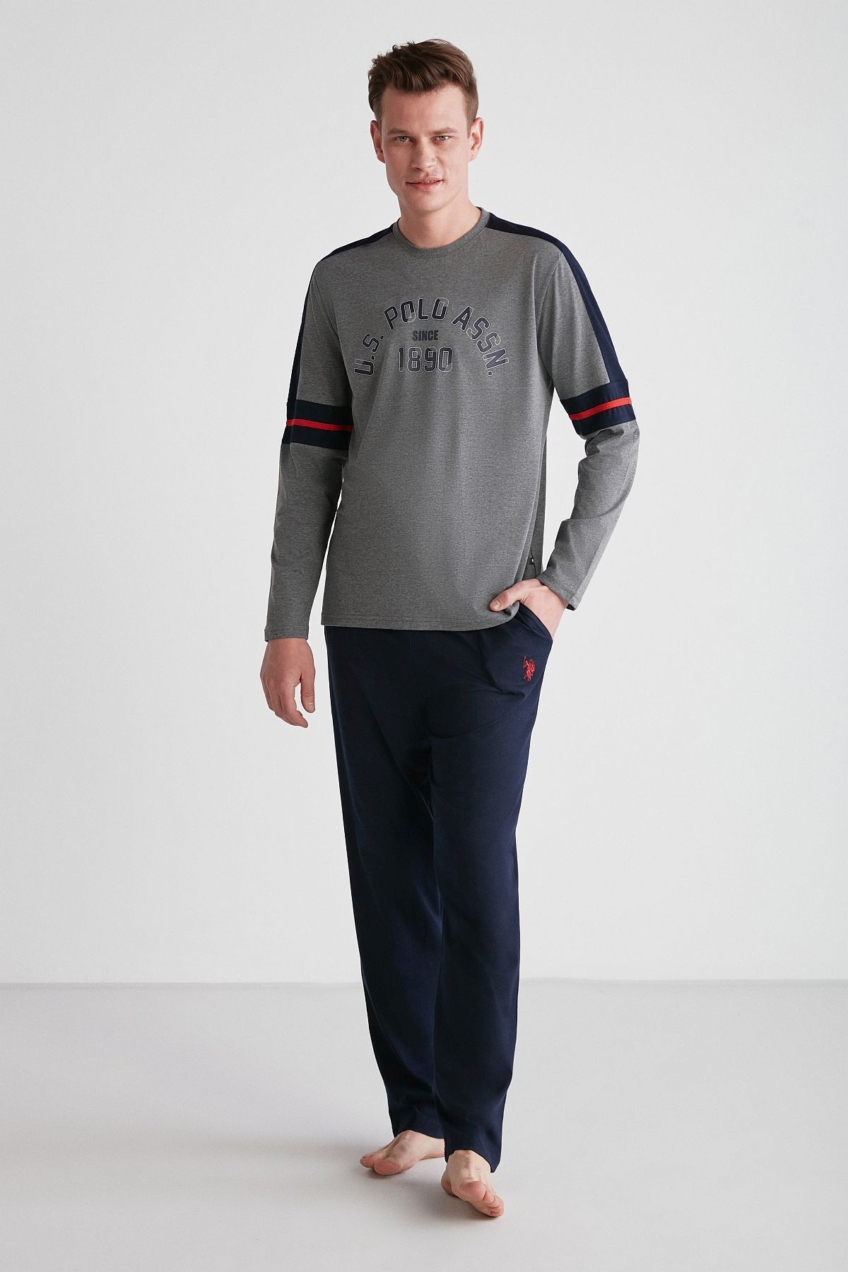 U.S. Polo Assn. پایه. POLO ASSN. ست لباس خواب یقه گرد مردانه مدل 18727