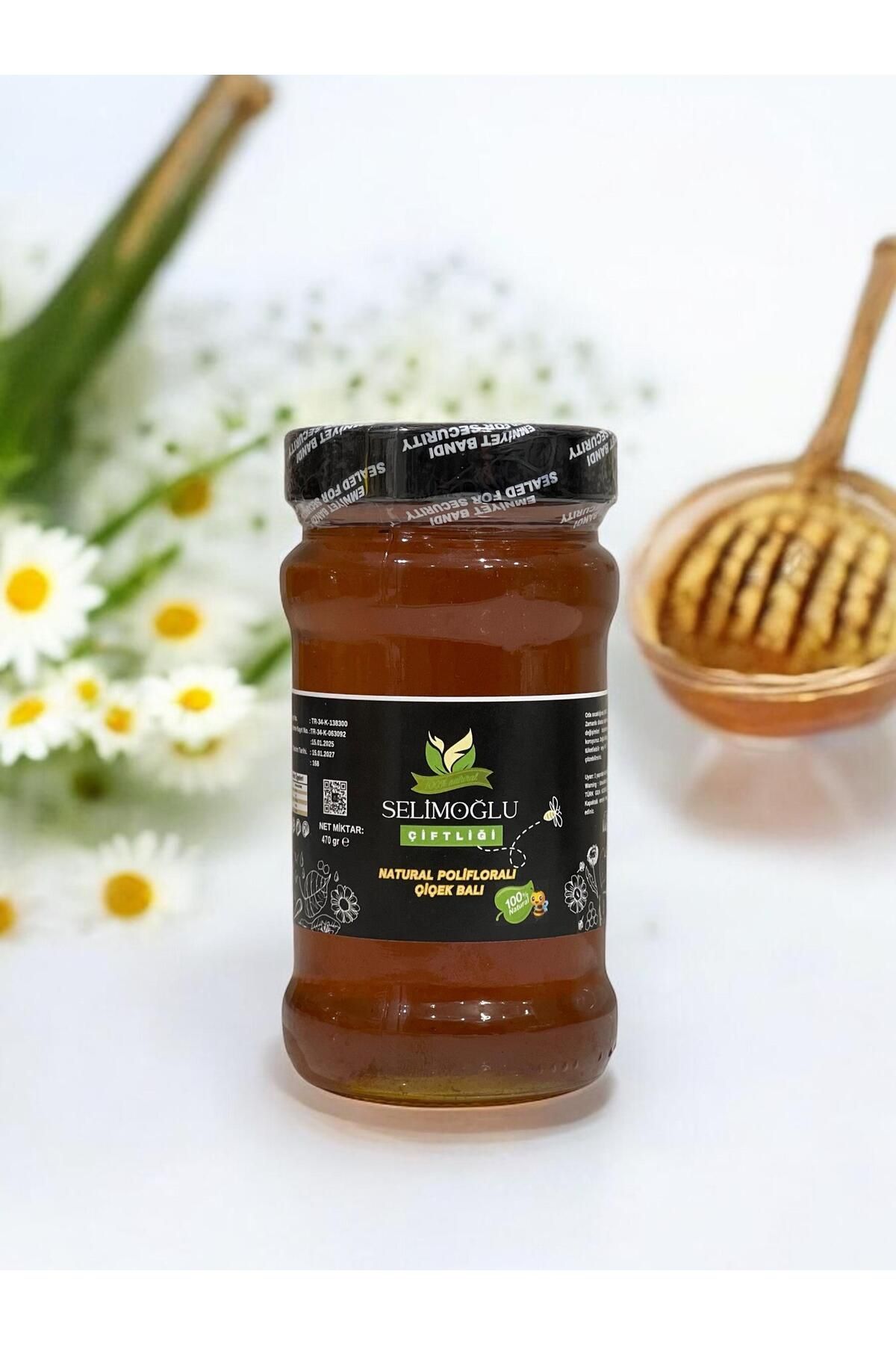 SELİMOĞLU ORGANİK SELİMOĞLU ÇİFTLİĞİ NATURAL %100 HAM 450 GR POLİFLORALI ÇİÇEK BALI