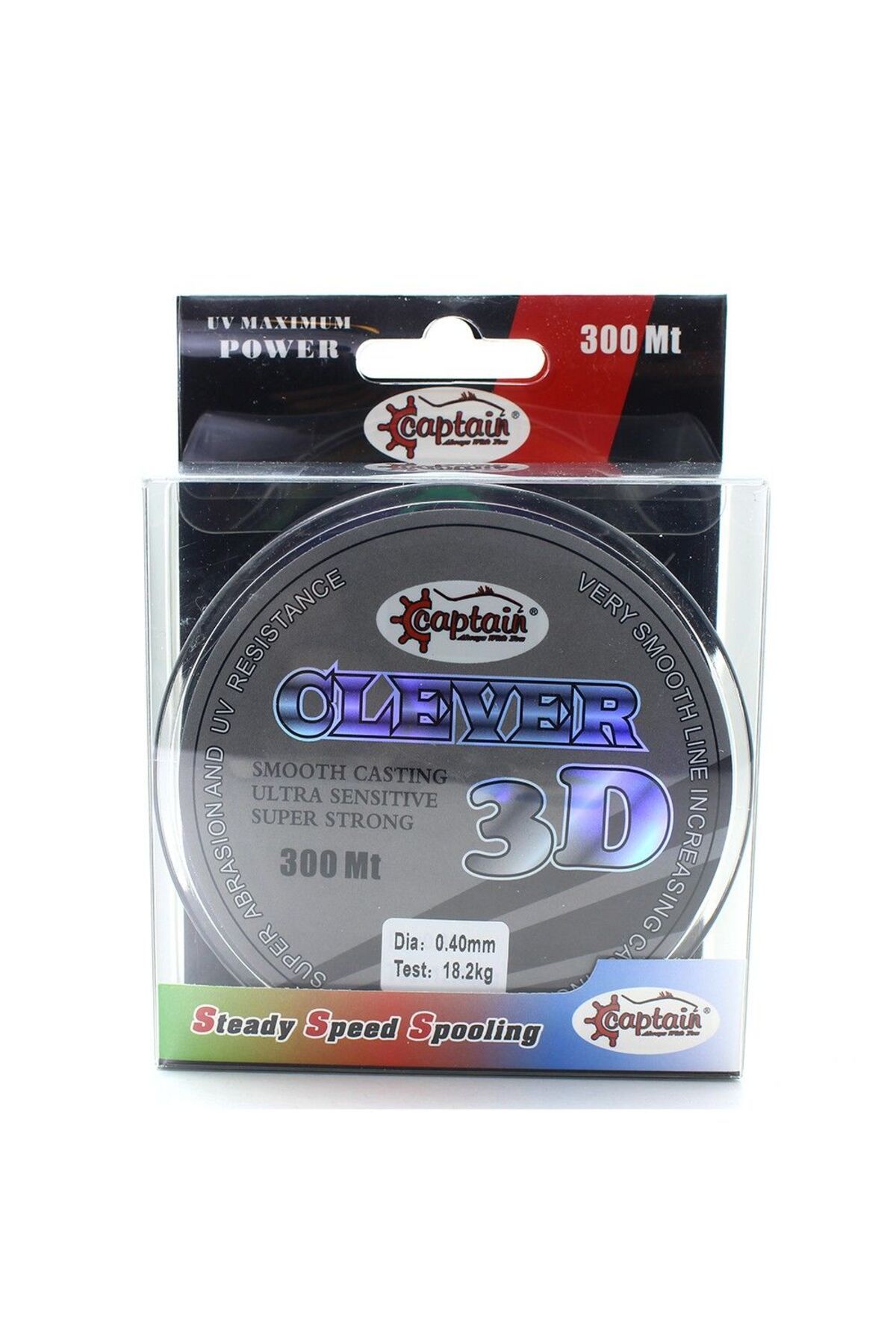 CAPTAIN Clever 3D Smooth300mt Monofilament Misina Black Kamou-0,40 mm