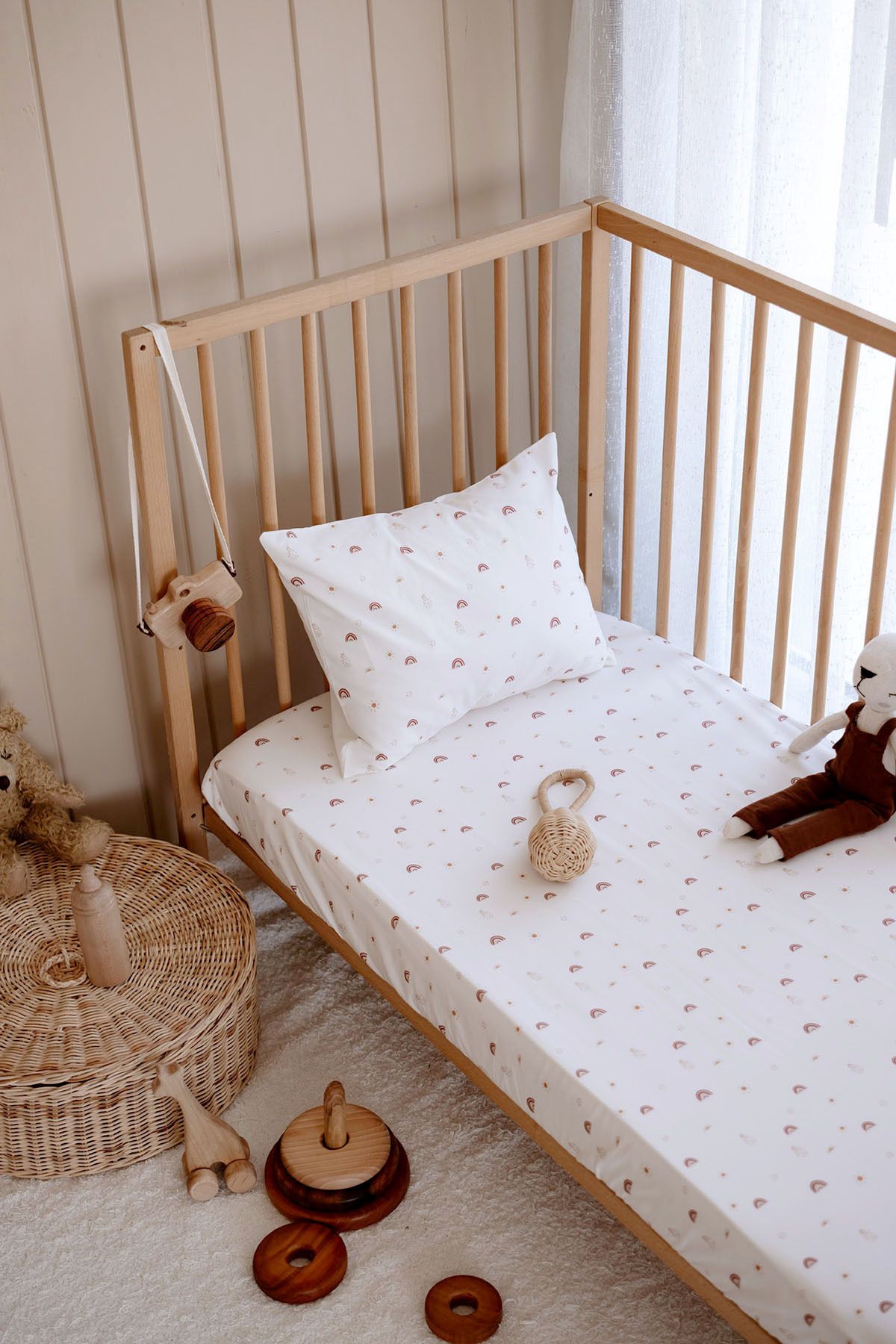 TBA COLLECTION-Baby Size Elastic Sheet Set |   Boho Rainbow 3